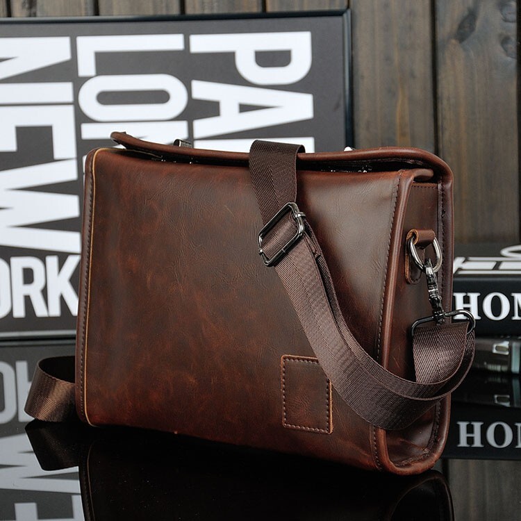 Men’s Briefcase Casual Business Shoulder Bag Leather Messenger Satchel Bag
