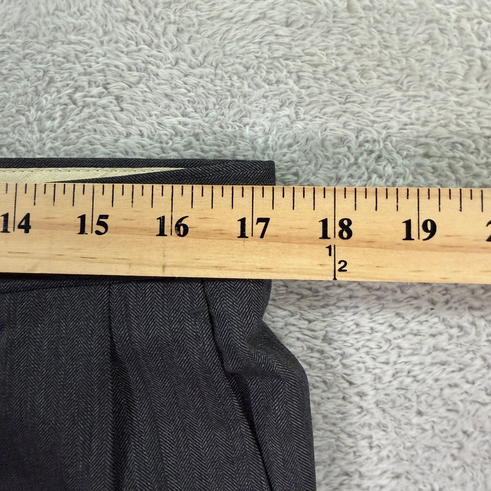 Hickey Freeman Men 40XL Slim Fit Madison Suit Grey Herringbone Wool 34×32 USA