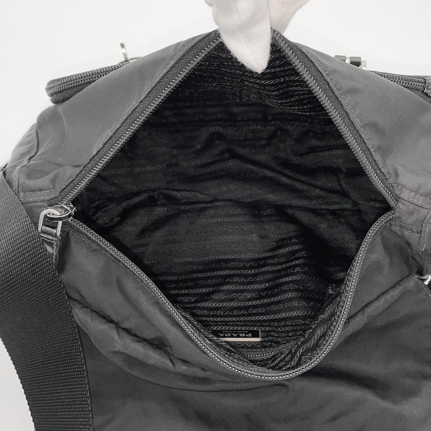 PRADA Nylon Shoulder Bag Messenger Bag Tesuto Pocono Triangle Plate Logo
