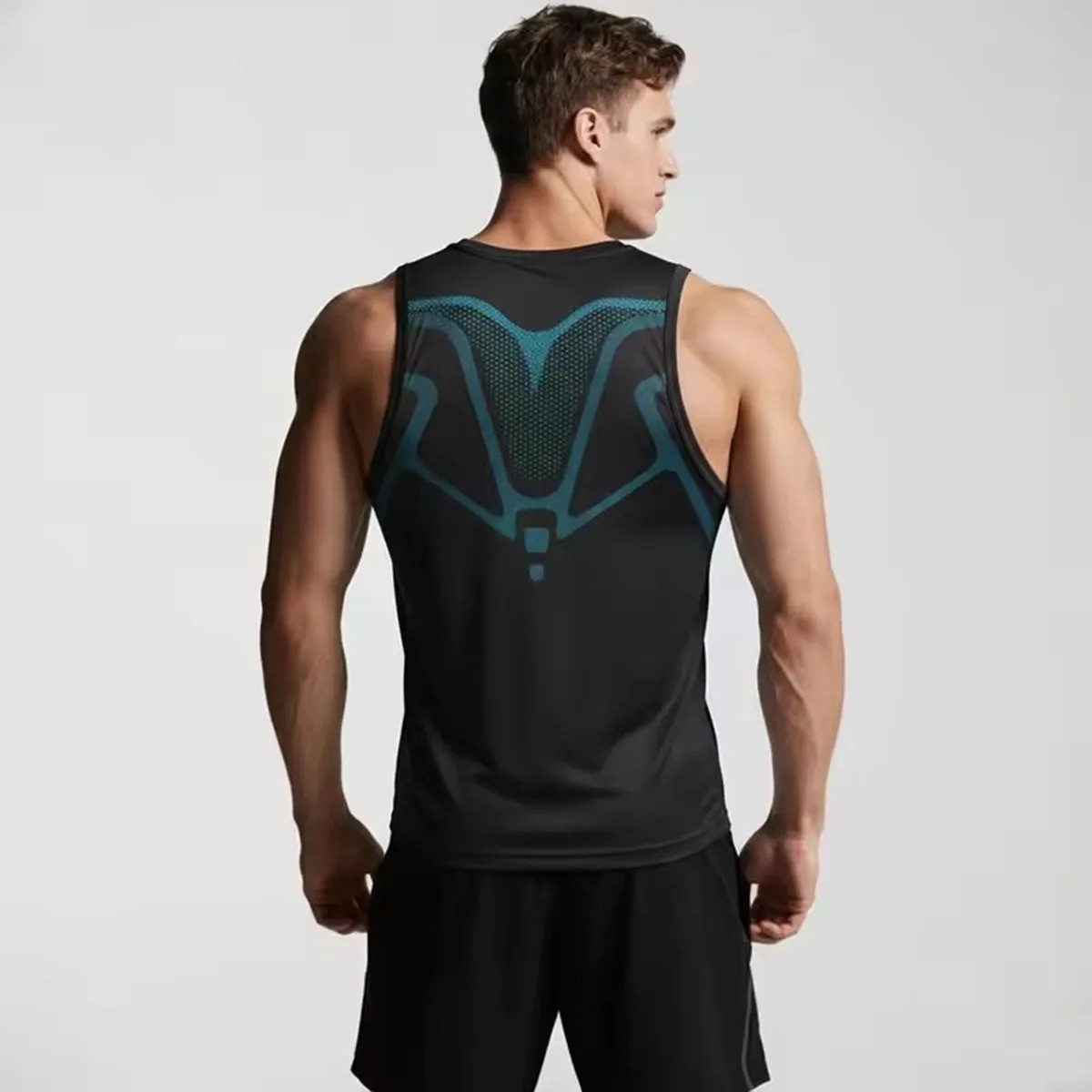 Men Compression Shirt Version Ionic Shaping Sleeveless Vest Sport Tank Top S-2XL