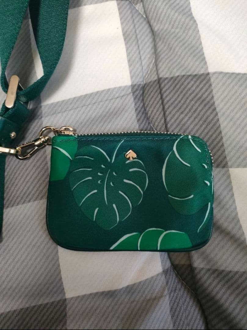 Kate Spade New York Green LeafPrint Crossbody Shoulder Authentic item from Japan