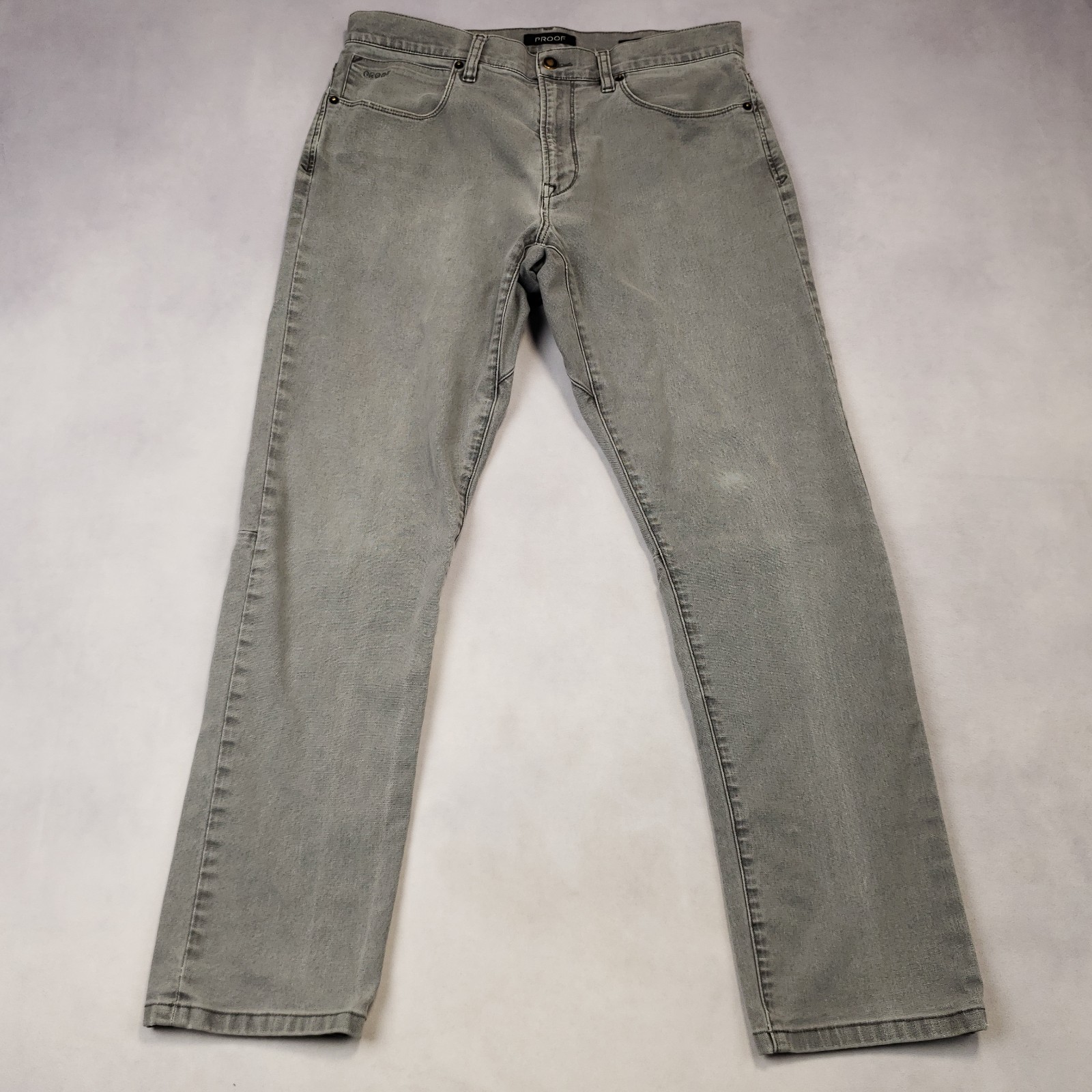 Proof Rover Pants Men 33 X 30 Slim Fit Gray Canvas Five Pocket Straight Jeans