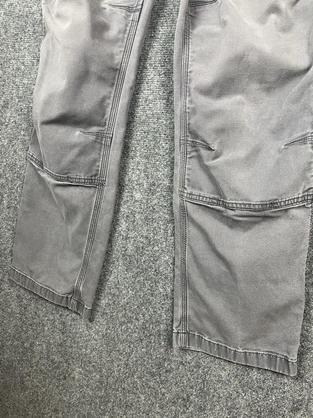 Carhartt Pants Mens 32X32 Gray Relaxed Fit Double Knee Damaged Outdoor Workwear