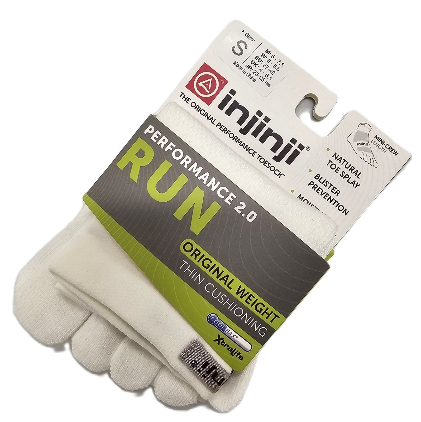 Injinji Run Original Weight Mini Crew Toe Socks (Size: Small)