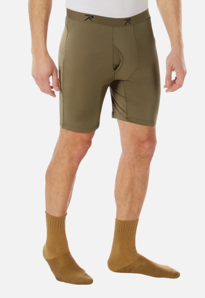 Long Length Moisture Wicking Performance Boxer Shorts In AR 670-1 Coyote Brown