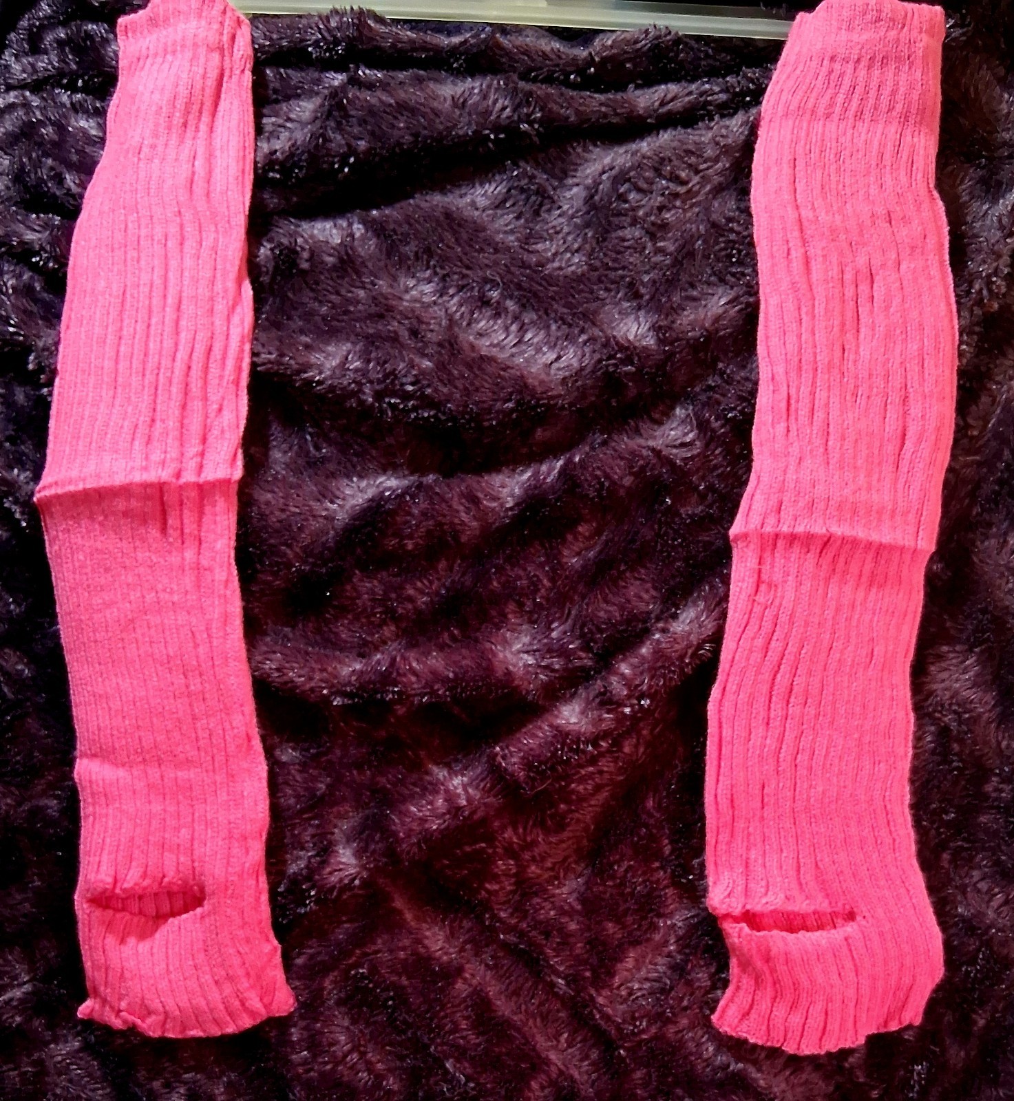 Women’s Pink Ribbed Knit Footless Knee High Leg Warmers One Size 1 Pair