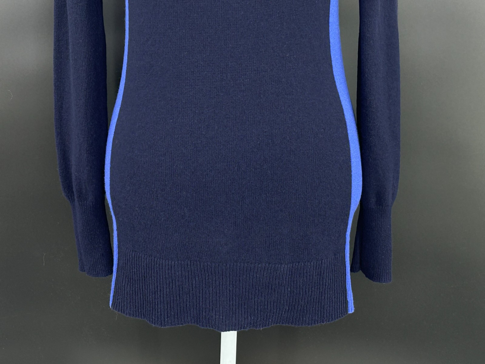 Aqua Cashmere Sweater Womens S Pullover Knit Tunic Blue Colorblock Long Sleeve