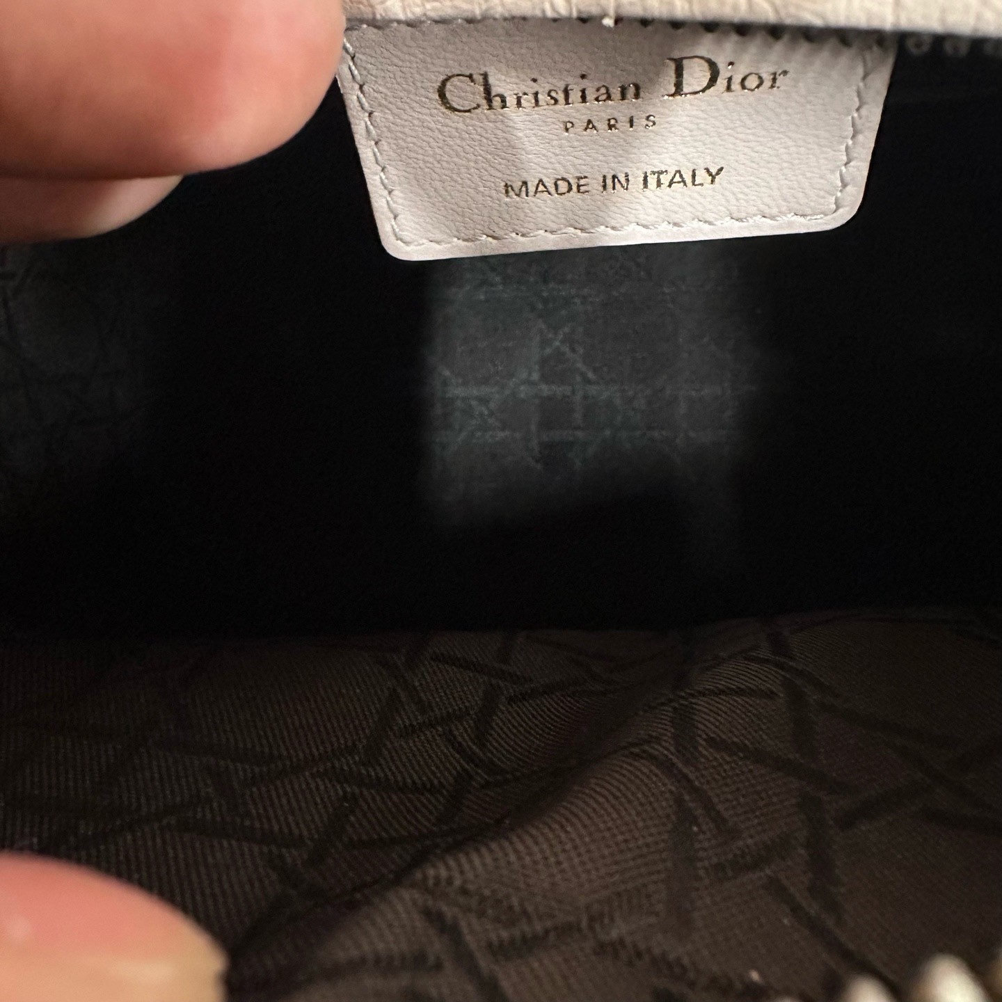 Dior Lady Dior Light Pink Lambskin Cannage Top Handle Crossbody Bag auth