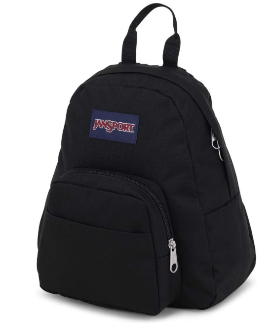 JanSport Half Pint Mini Backpack Black Lightweight Travel Daypack 10.2L