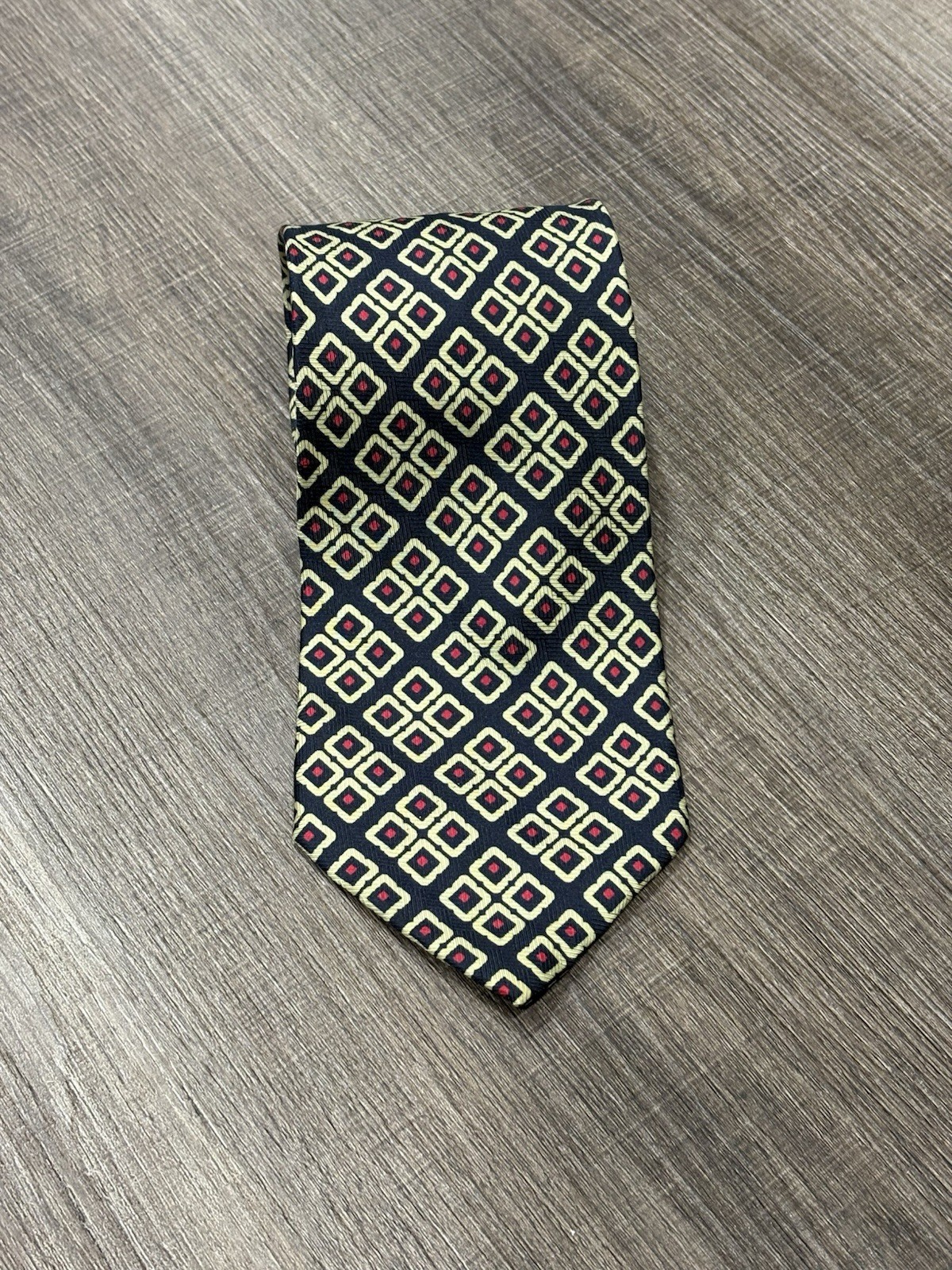 Brooks Brothers Makers Geometric All Silk Tie Made In USA Men’s Necktie Apparel