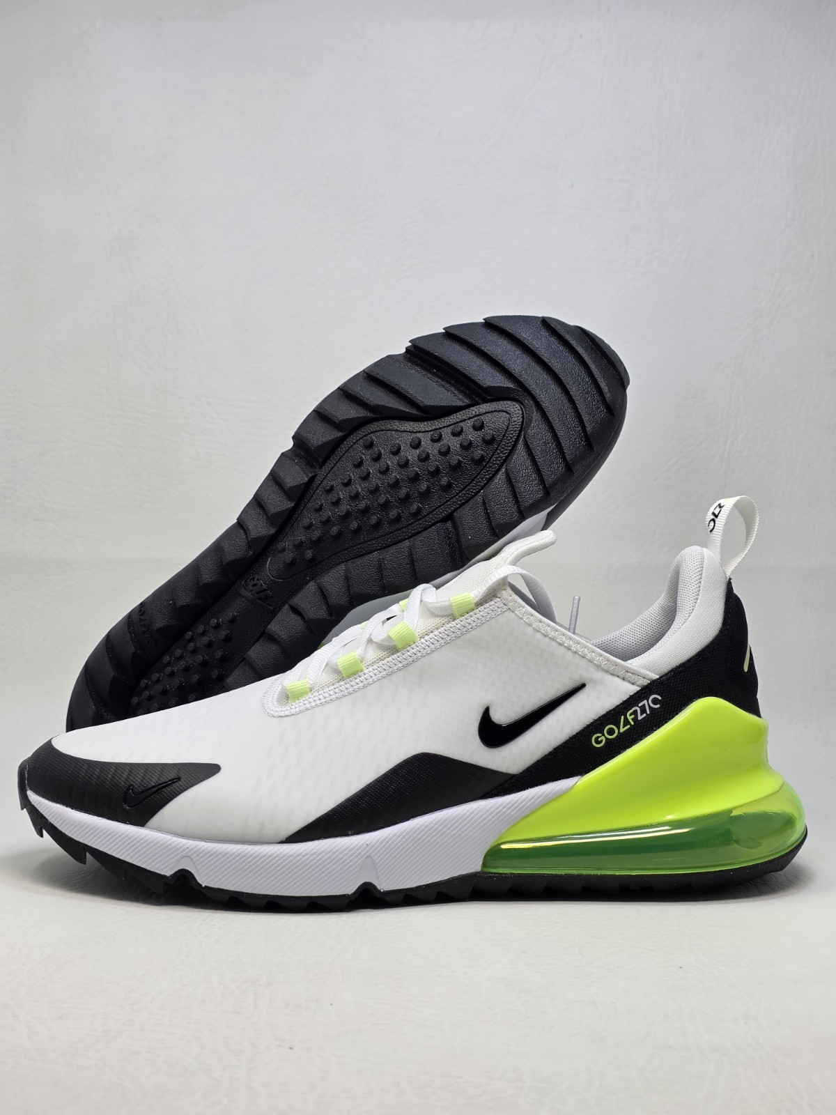 Nike Air Max 270 Golf Sneakers White Black Volt CK6483-105 Mens Size 10.5 New