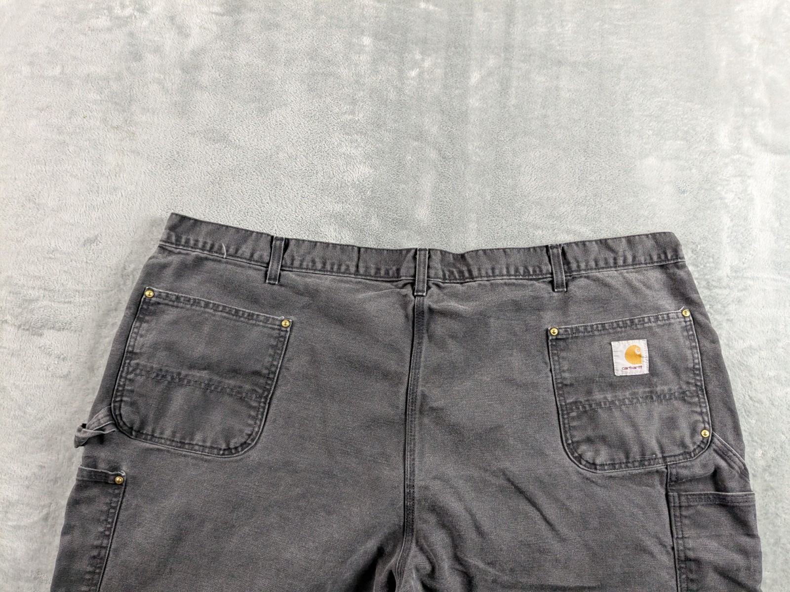 VTG Carhartt Double Knee Carpenter Pants Men 50×32 Black Faded B01 BLK USA Made