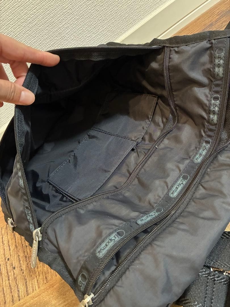 LeSportsac Shoulder Bag Three Zip Black Many storage options