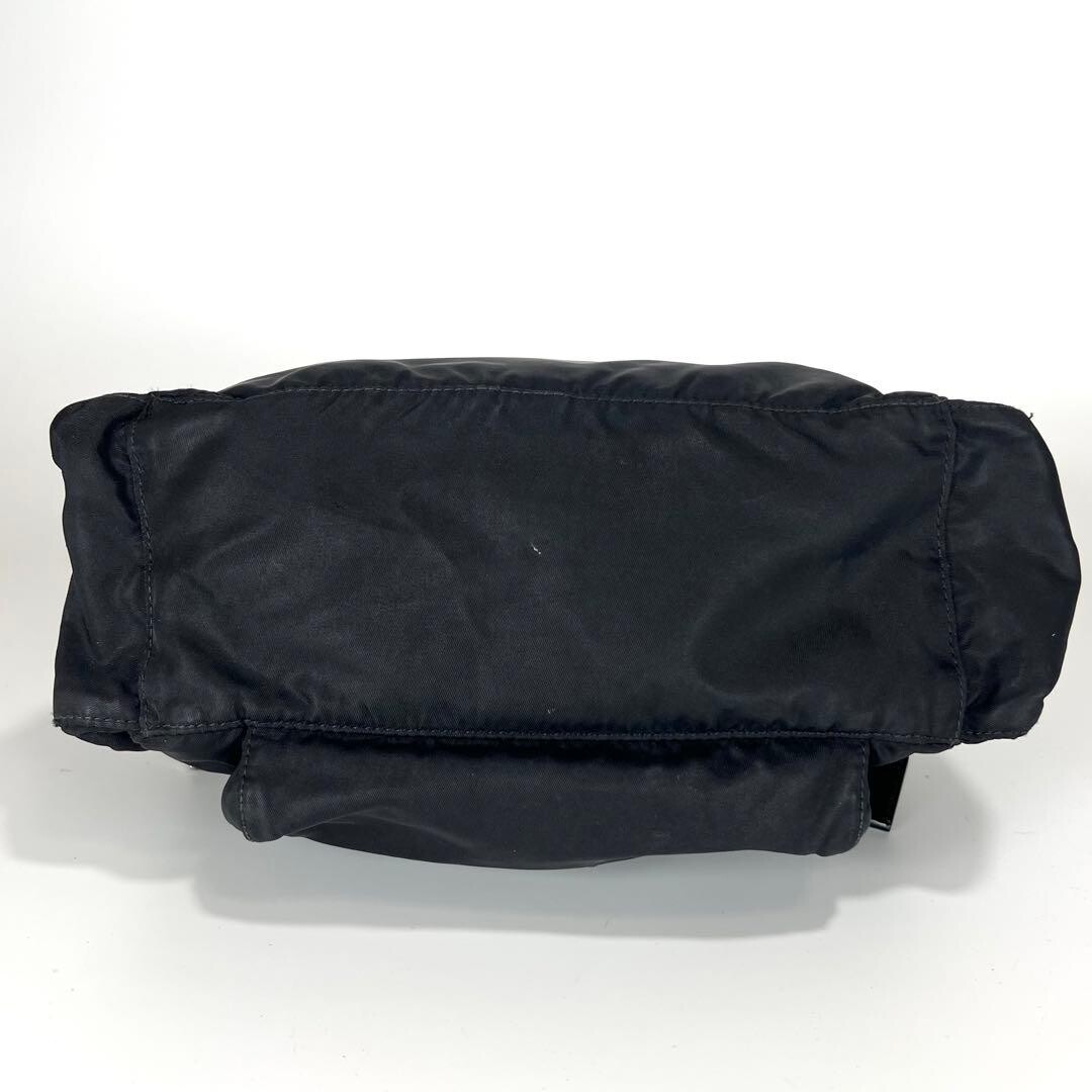 Prada Nylon Messenger Bag Black Triangle Logo Crossbody Flap Unisex 8.3in