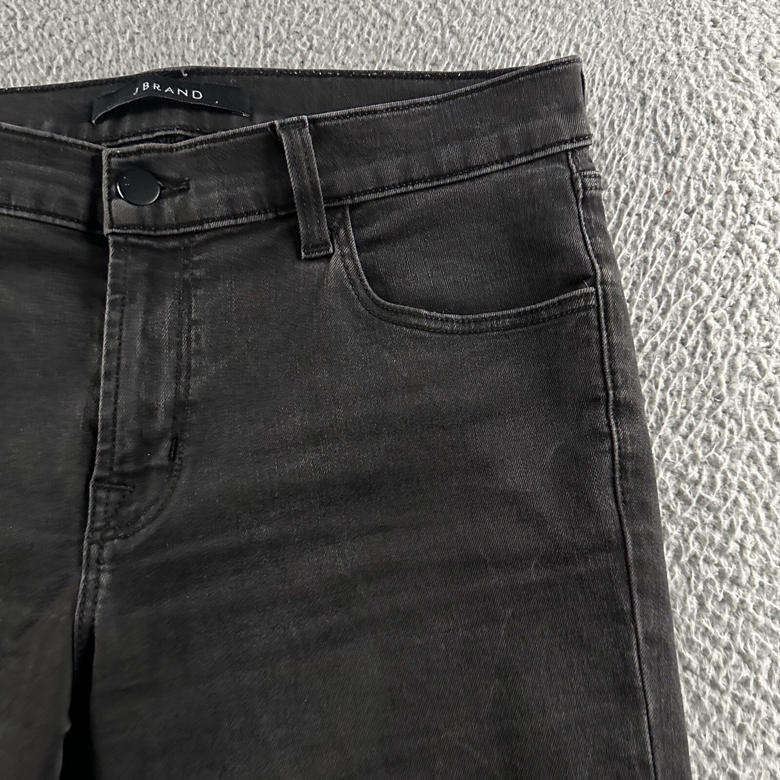 J Brand Womens Jeans Black Size 30 Mid Rise Crop Skinny Distressed Cotton Blend