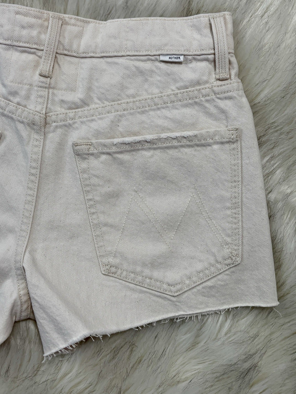 NWT MOTHER Dodger Fray Cut-Off Shorts Natural Selection Cream-colored SZ 27