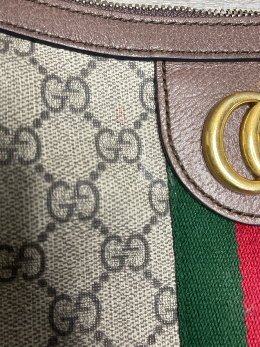 Gucci GG Supreme Monogram Web Small Ophidia Half Moon Hobo Brown Sho (A1D019518)