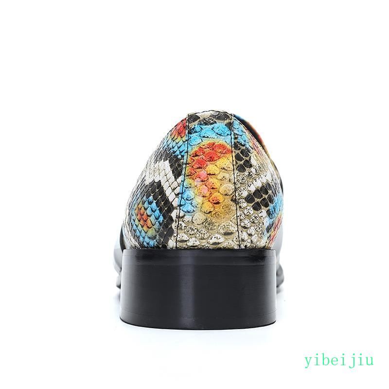Men’s Square Head Metal Toe Colorful Stage 2026 New Fashion Evening Nightclub