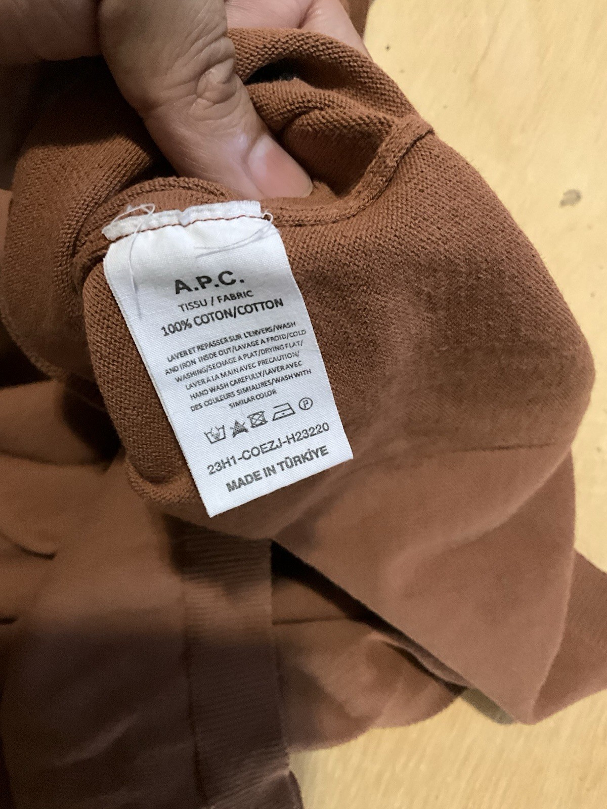 APC Men’s Jacky Knitted Polo In Nut Brown Size Small