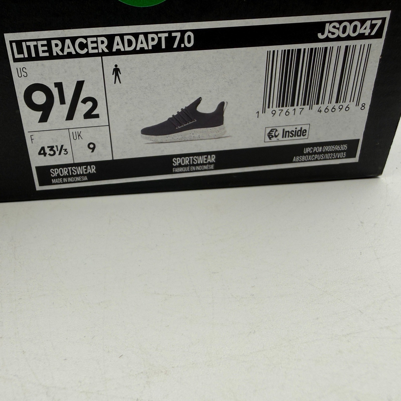 Adidas Lite Racer Adapt 7.0 Mens Sneakers 9.5 Navy Blue Speckle JS0047