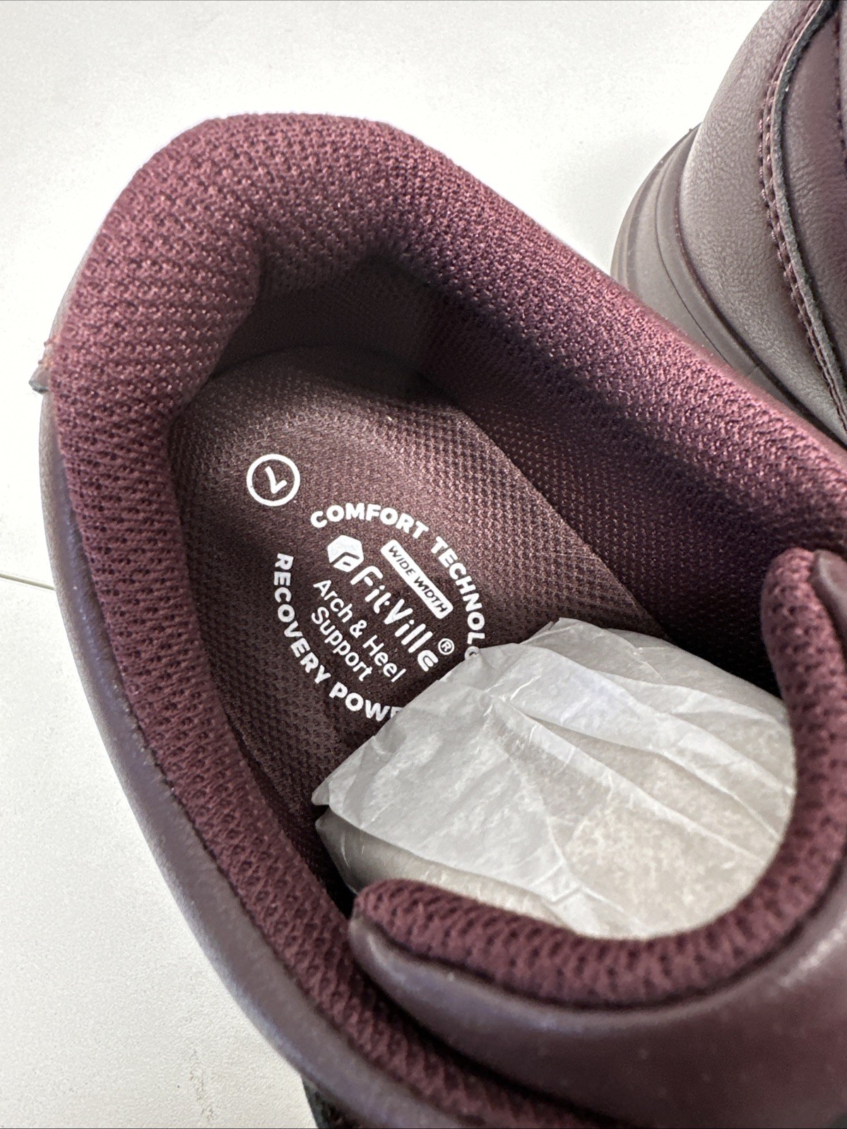 Fitville Recovery Power Womens Shoes 7 EW Arch Heel Support NWT Burgandy