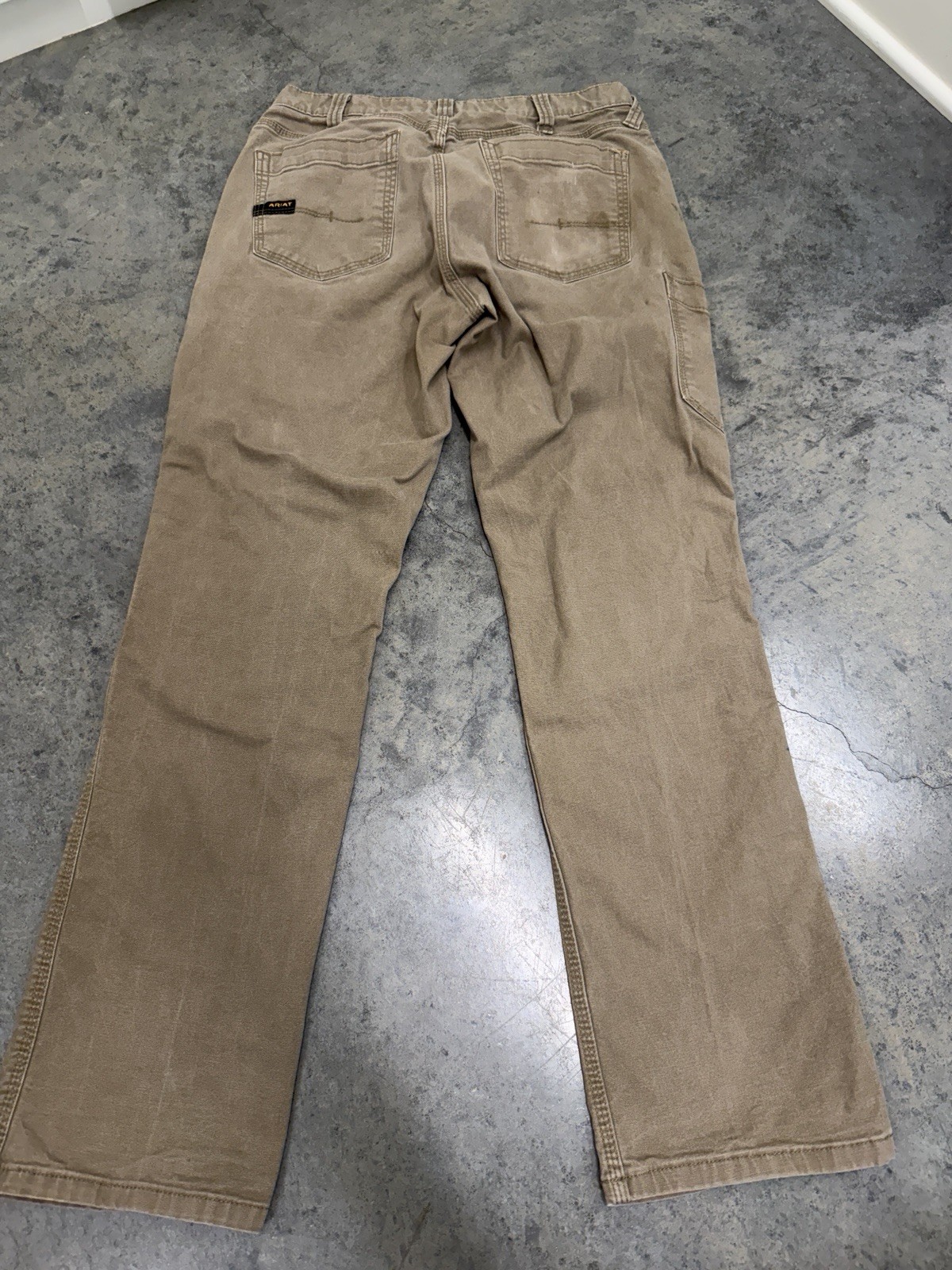 Ariat Men’s Rebar M4 Work Pants 32×30 Khaki Canvas Relaxed Straight Utility