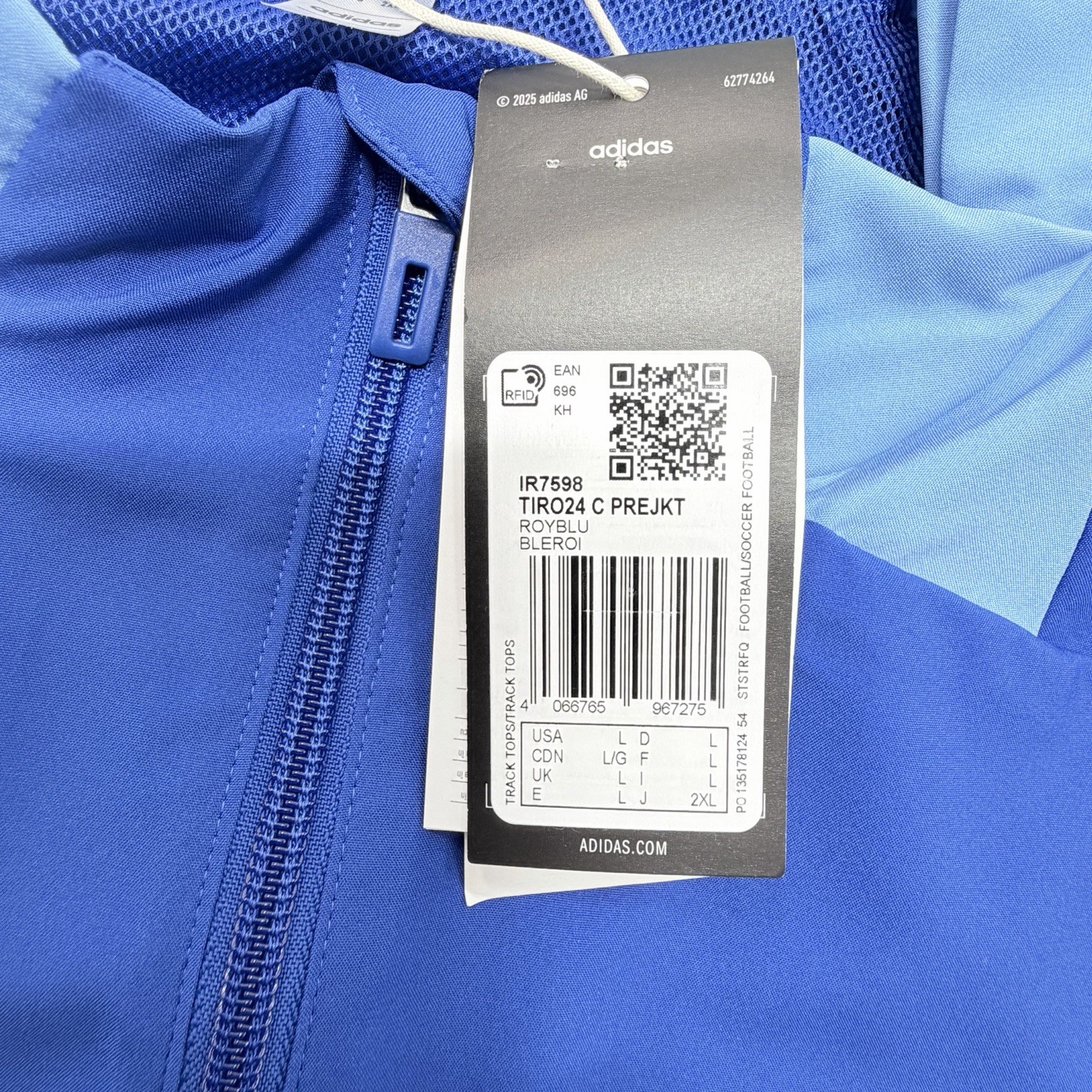 Adidas Como 1907 Tiro 24 Competition Soccer Track Jacket Mens L NWT Blue Serie A