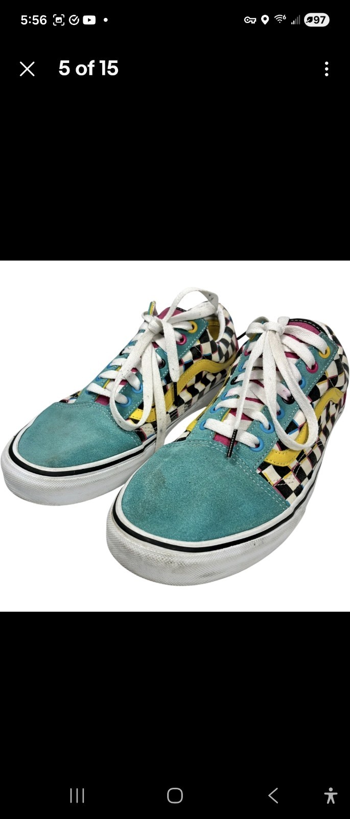 Van’s Old Skool Crazy Checks Suede Canvas Skateboard Sneakers mens size 11
