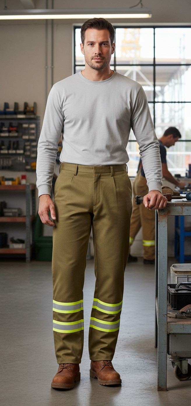 Flame Resistant FR Hi Visibility Hi Vis Pant / Trouser – 88/12 – Flex fit Waist