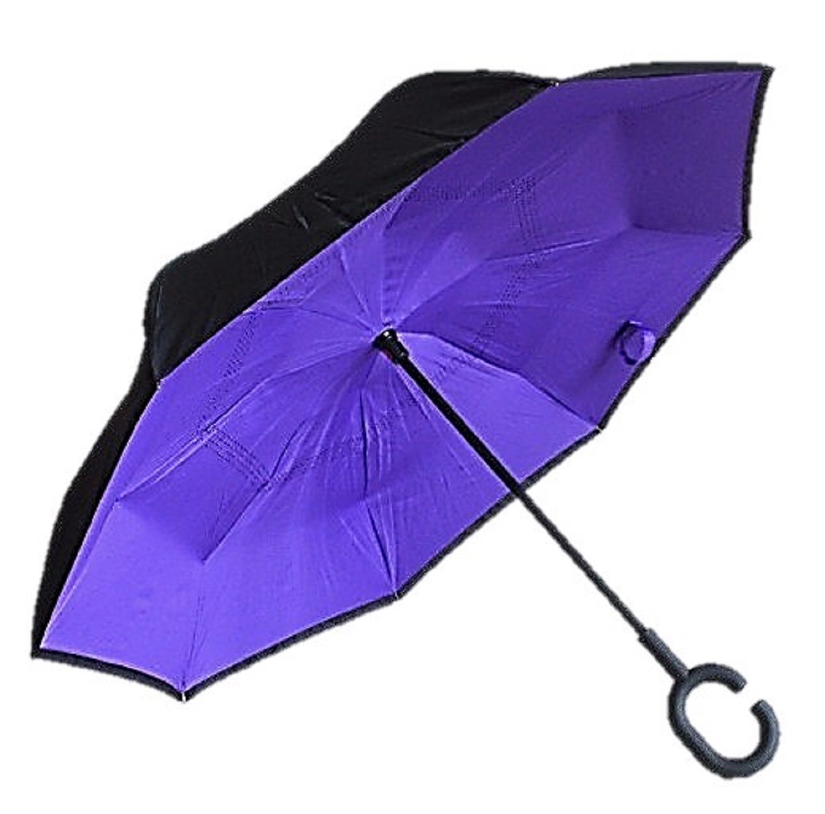 Reverse Folding Inverted Umbrella Double Layer Wind Proof UV Proof Inside out