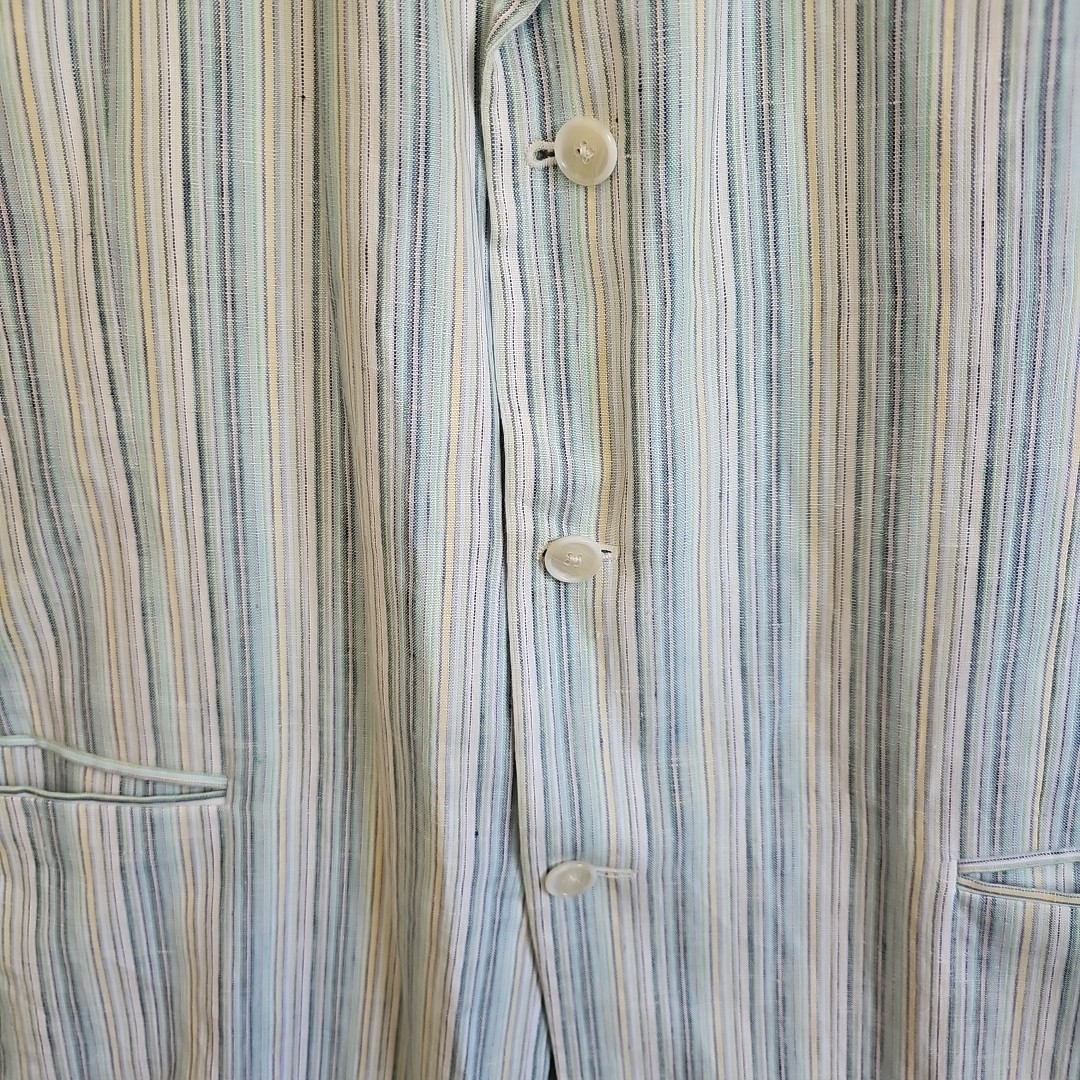 Haspel multicolor Stripe 100% Linen Sport Coat Blazer preppy ladcore. See Pics