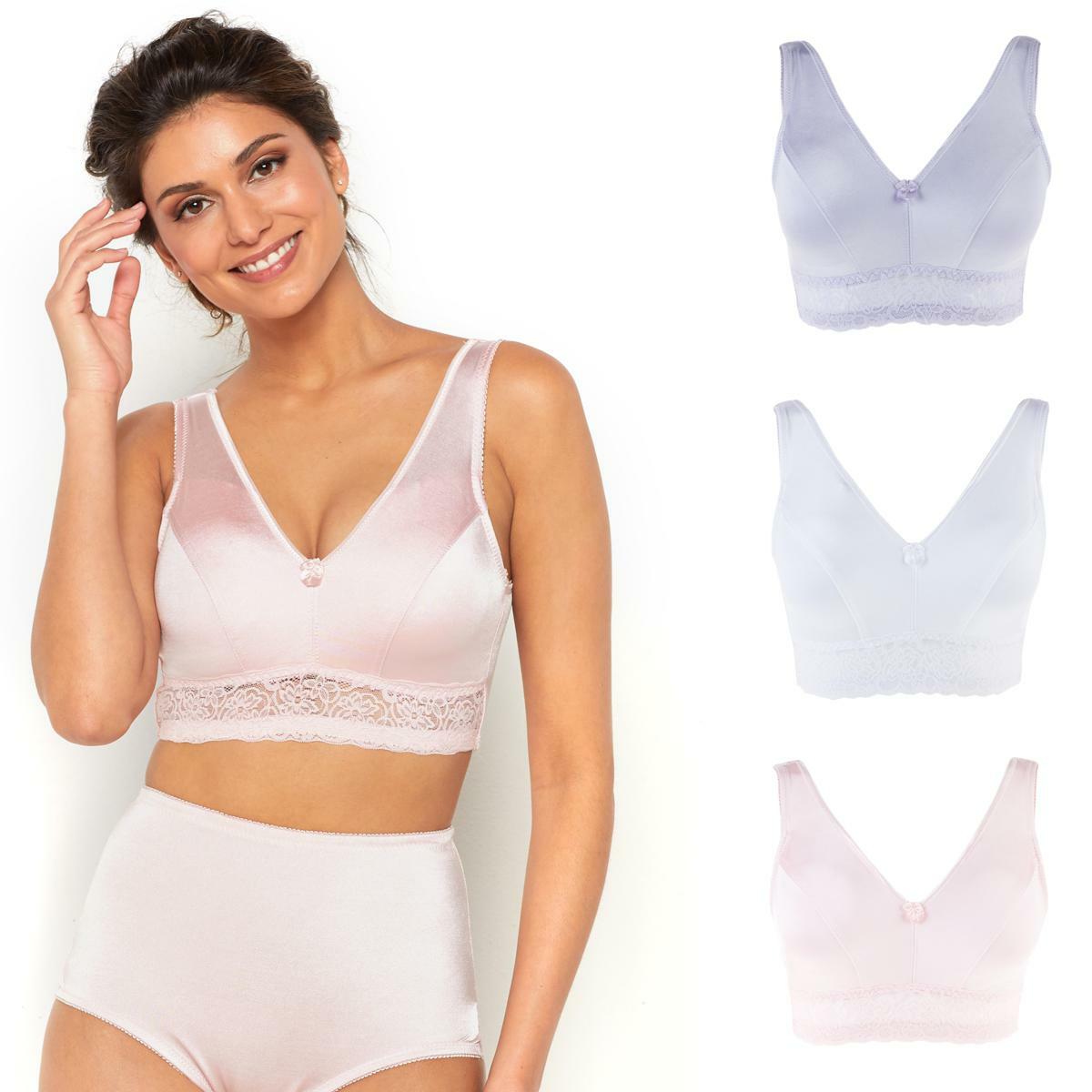 Rhonda Shear 3-pack Pin Up Smooth Bra with Removable Pads in Pastel 650-168 , L
