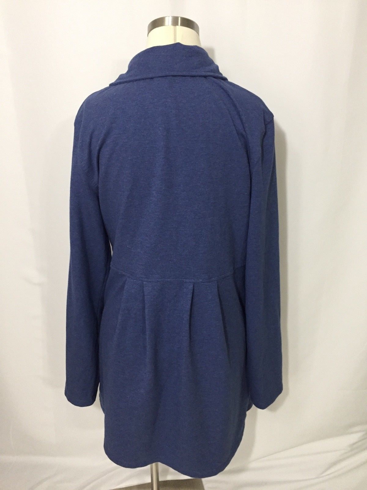 Sahalie Heather Steel Blue Pleated Stretch Jacket Large Excellent