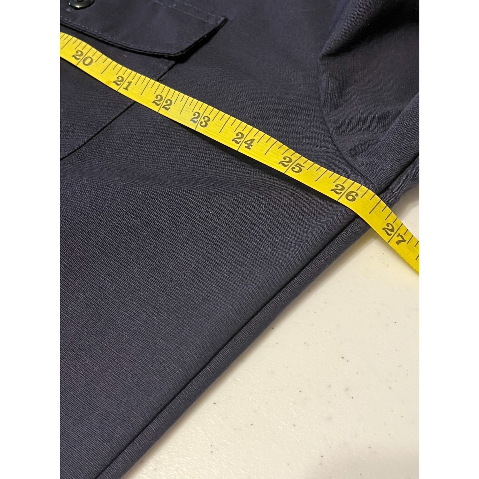 Tactical Field Shirt Rip-StopMens Blue XL PolyCotton Long Sleeve Button Front