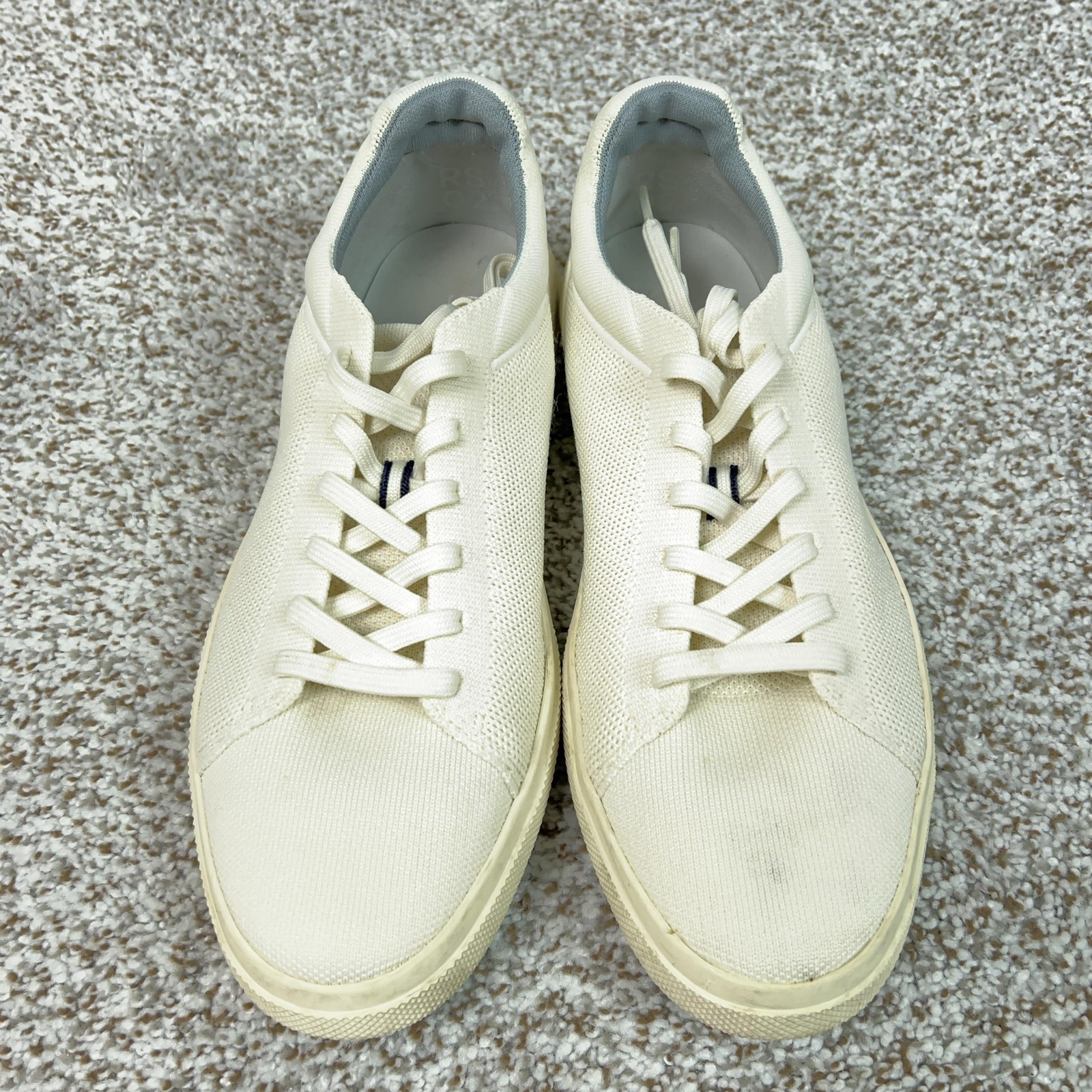 Rothys Shoes Mens Size 11 Cream Ivory Knit Lace Up RS02 Sneakers Rubber Sole