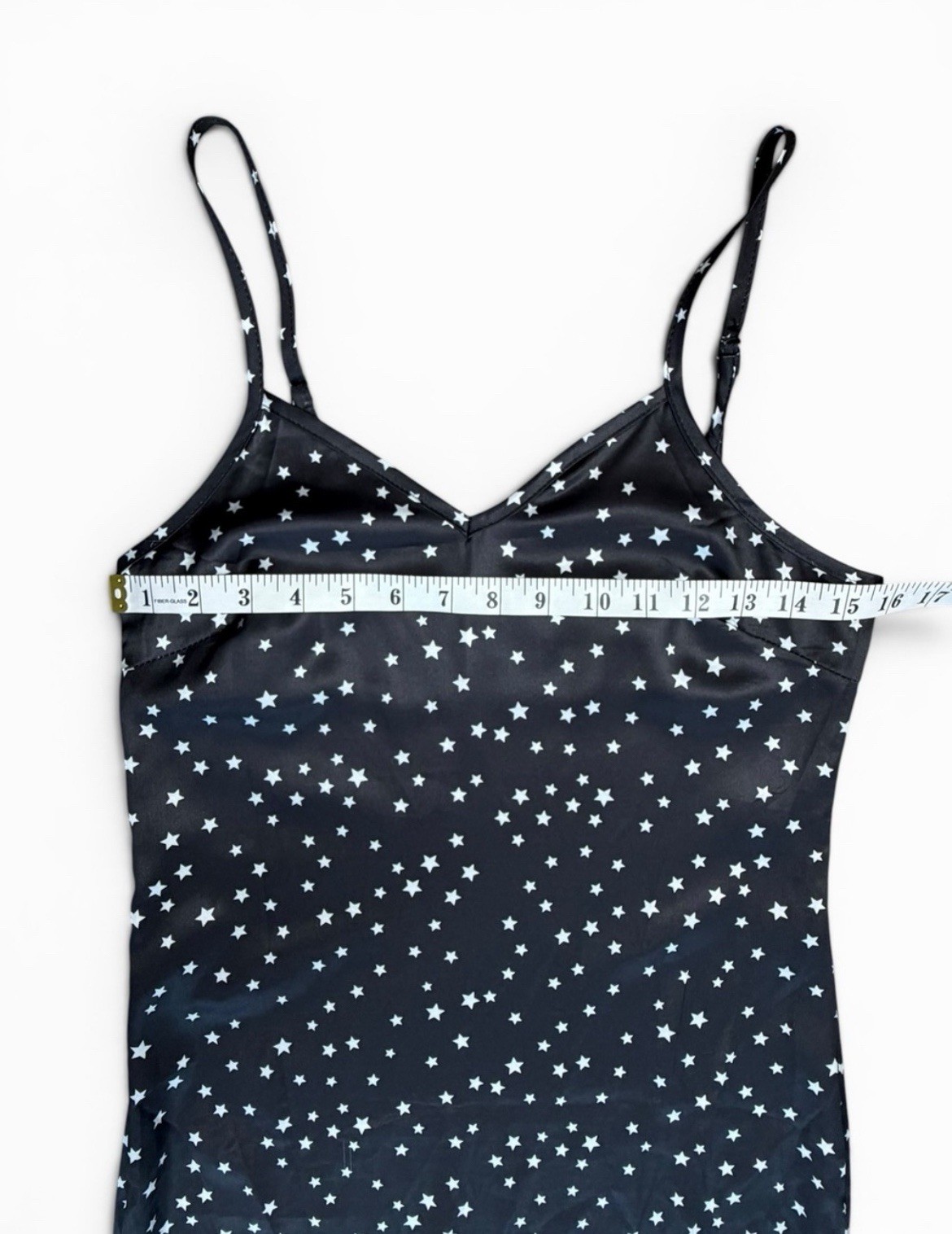 Lioness Black/White Star Print Satin Slip Midi Dress Size Small
