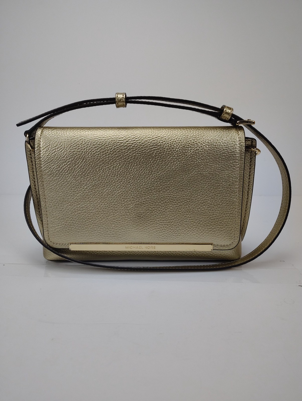 Michael Kors Evelyn Medium Flap Crossbody B Pale Gold – NWT
