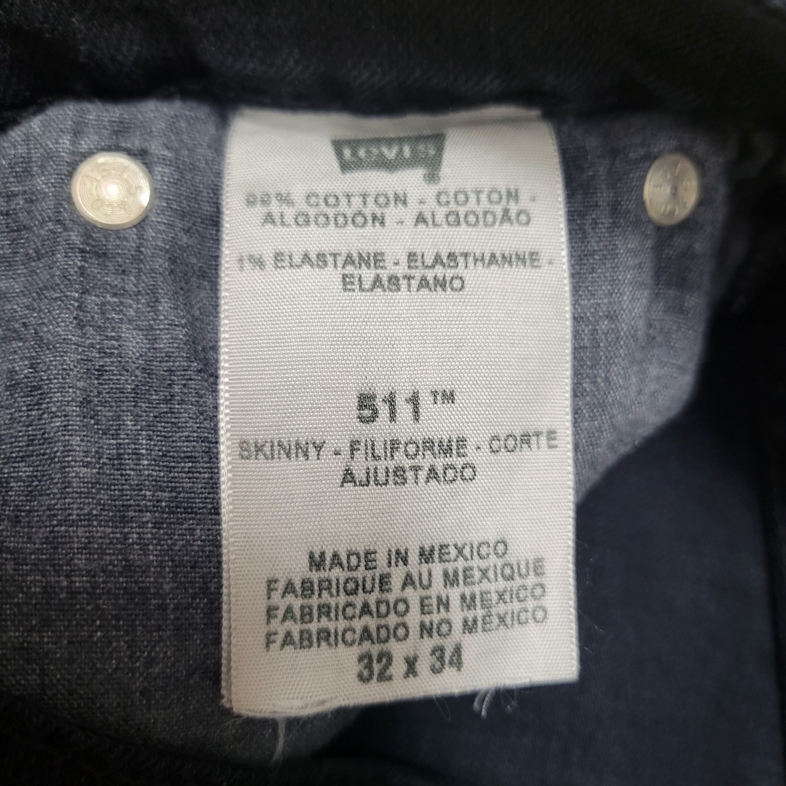 Levi’s 511 Black Slim Fit Stretch Straight Jeans 32/34 Men’s Pre-owned Condition