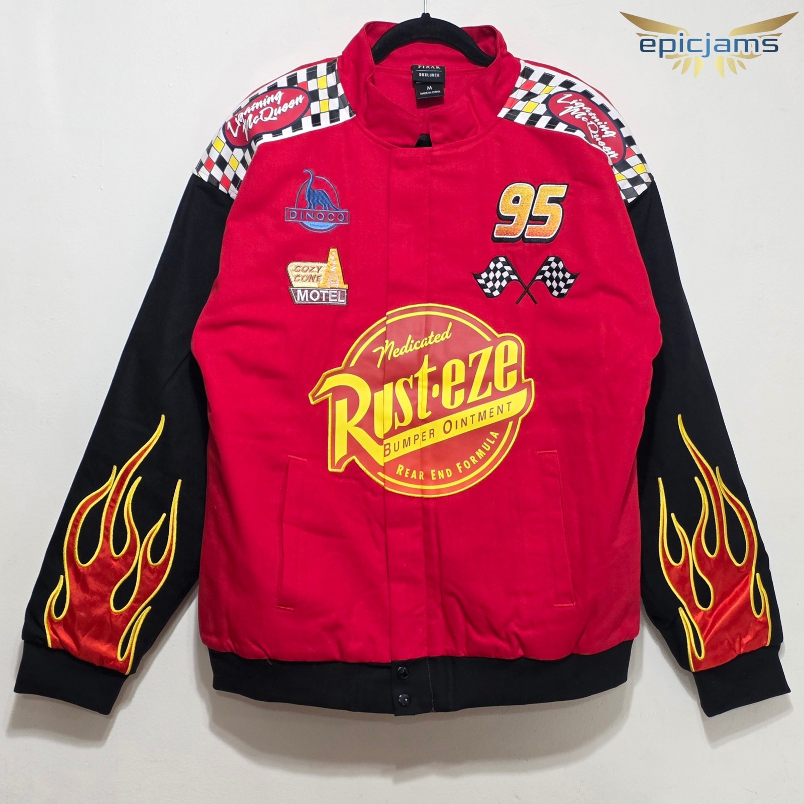 Disney Pixar Cars Lightning McQueen Racing Jacket Unisex Size Medium