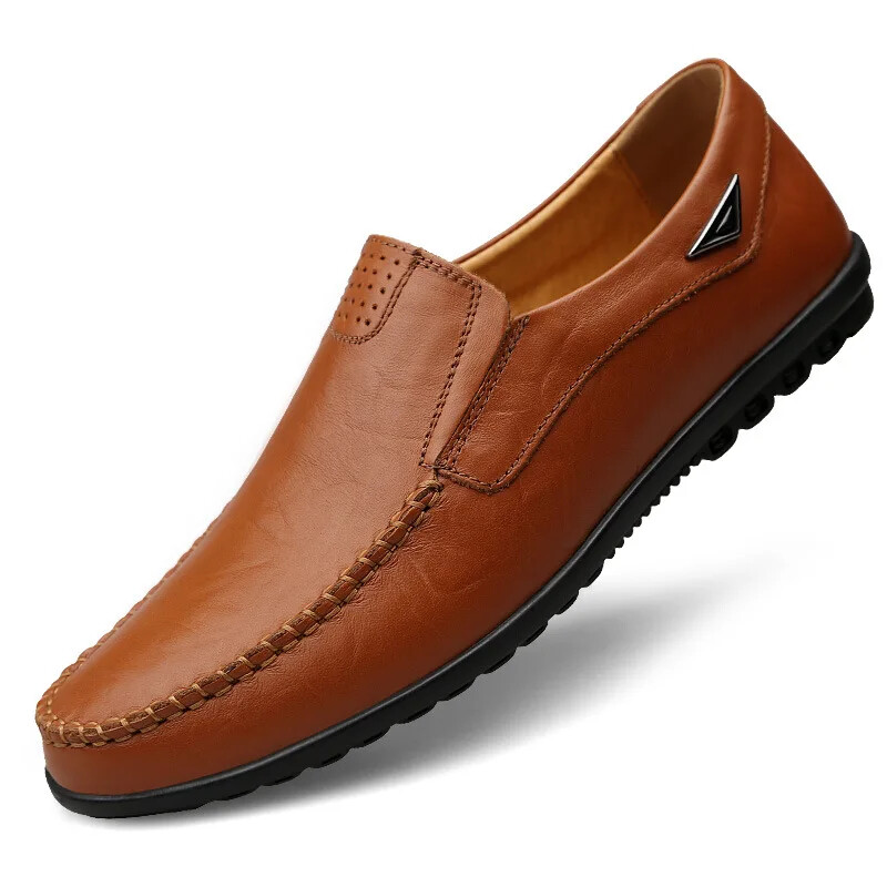 Men’s Loafers Moccasins Shoes Genuine Leather Casual Breathable Driving Shoes