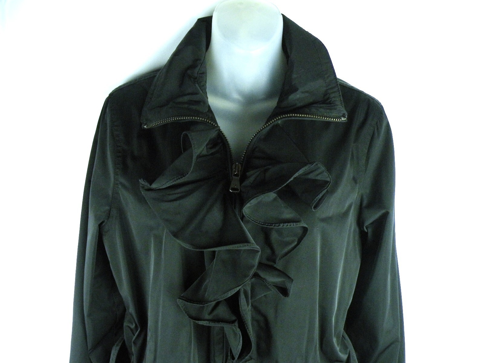 Lauren Ralph Lauren Womens Size Medium Black Belted Rain Jacket Windbreaker