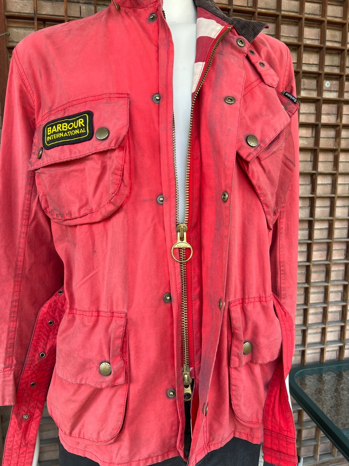 BARBOUR INTERNATIONAL Steve McQueen Collection Limited Waxed Cotton Red L