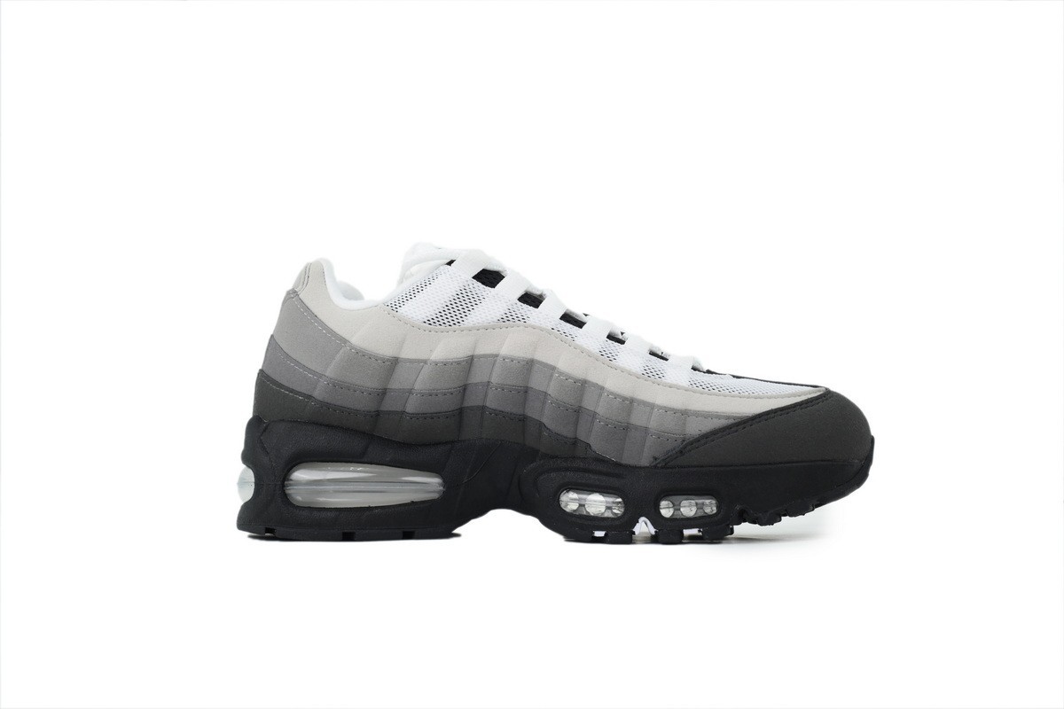 Nike Air Max 95 Grey Black White Laces Men Low Top Sneakers Free Shipping