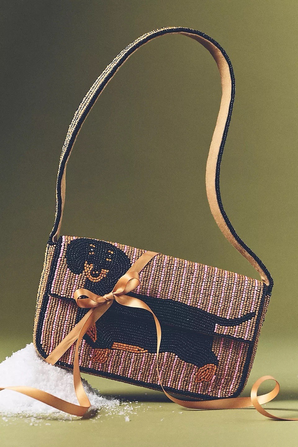 Anthropologie The Fiona Beaded Bag: Animal Edition Dachshund Dog – NWT