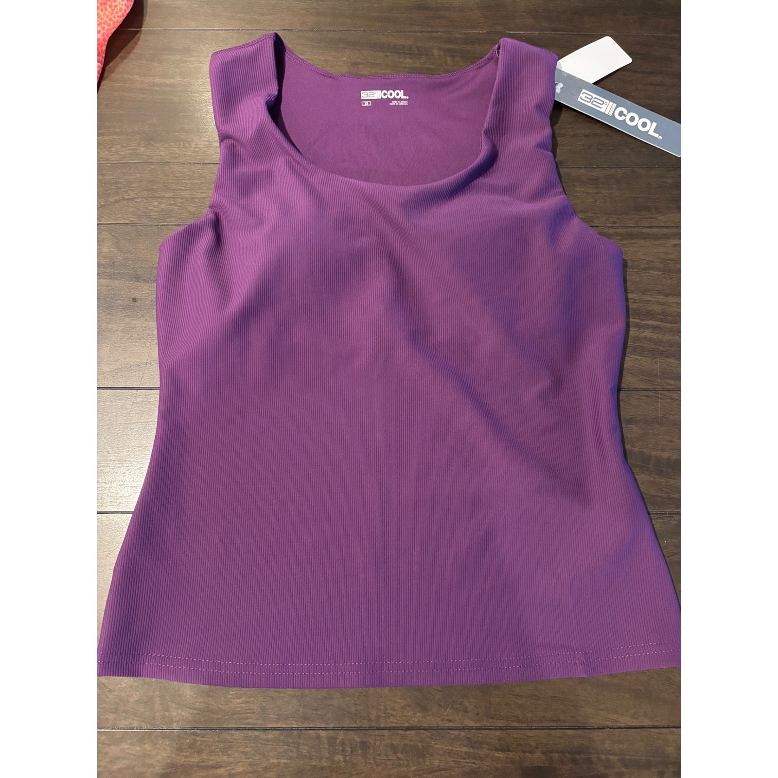 32 Degrees Cool Womens Ribbed Shelf Bra Tank Top Imperial Purple XS