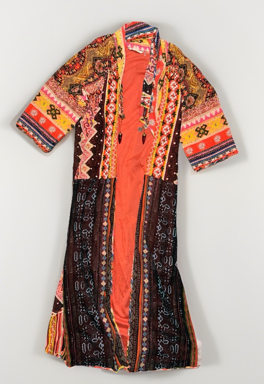 Soft Surroundings Sahara Sun Canaria Duster Open Topper Cover up Beaded Sz M