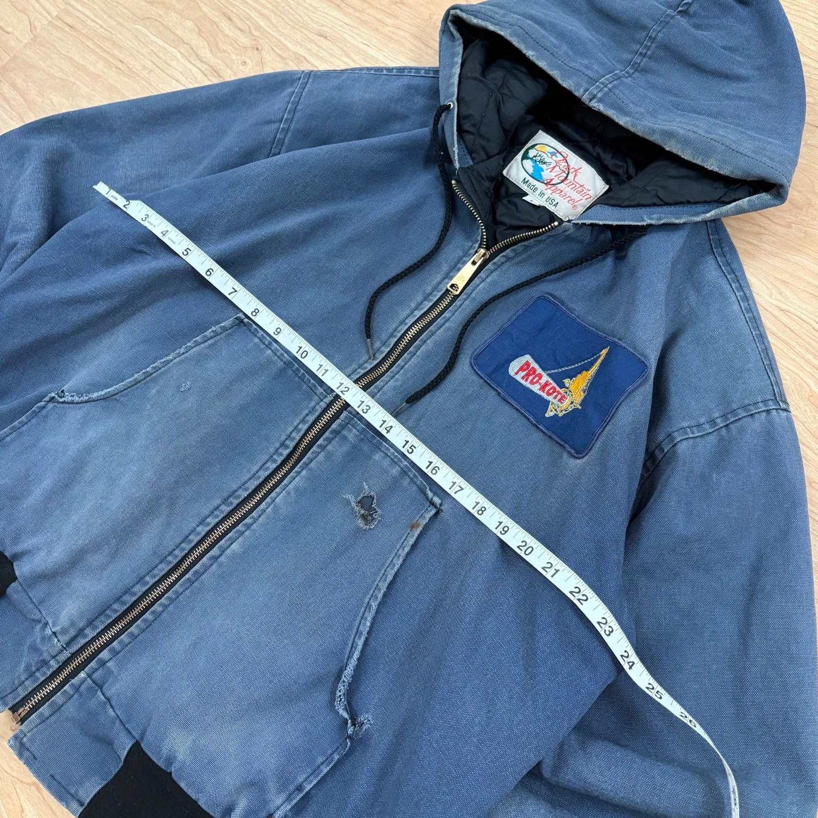 Vintage Ozark Mountain Apparel Quilted Lined Canvas Hooded Work Jacket