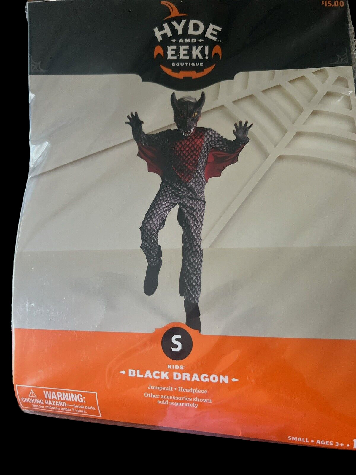 Hyde and EEK Kids Black Dragon Halloween 2-Piece Costume Size S (6-7)