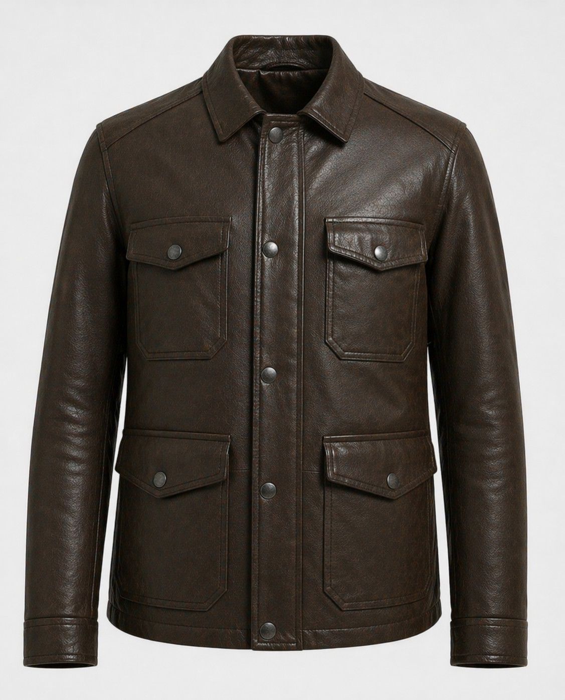 Men’s Brown Lambskin Leather Jacket – Insulated Zip Slim Fit Casual Fashion Coat
