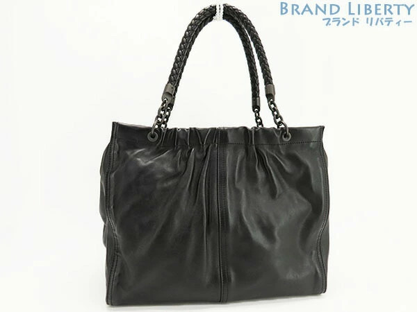 BOTTEGA VENETA Intrecciato Tote Bag Black 11.6×9.8×6.3in